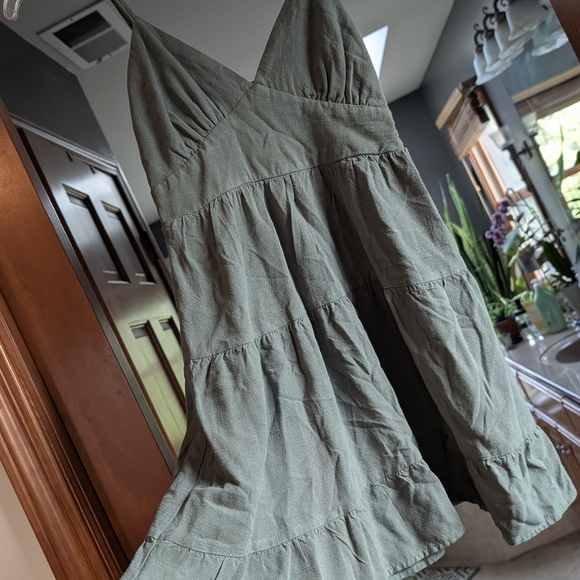 Monteau Olive Green Mini Dress - Picture 1 of 7